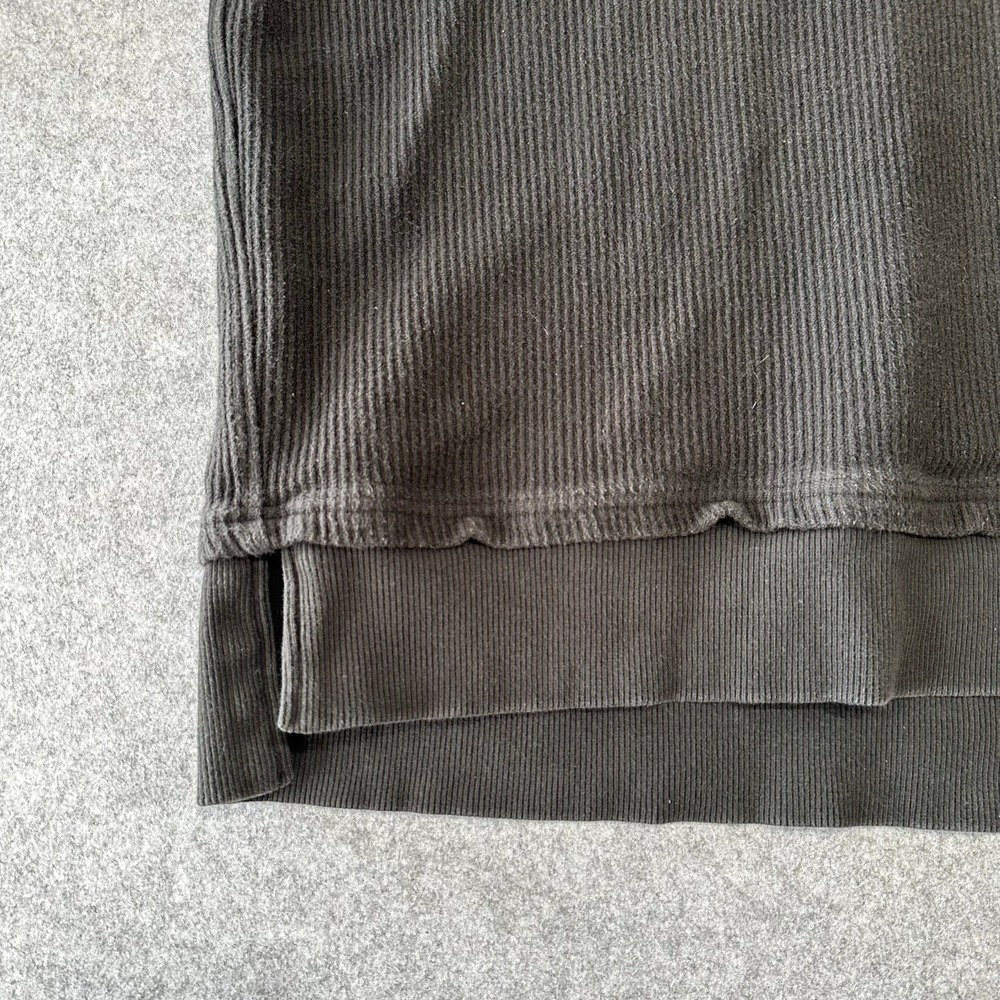 Aerie Womens Charcoal Gray Waffle Knit Henley Hoodie Sweatshirt Size S Cozy - Picture 5 of 7